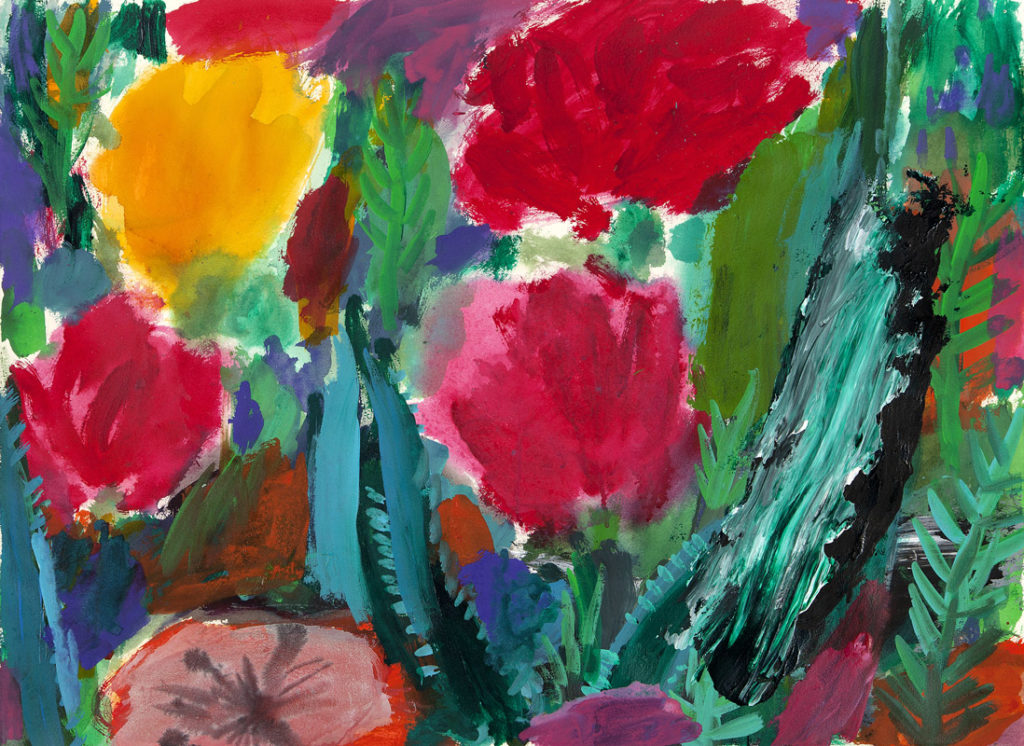 Tulipanes | Tinta china, acuarela / papel. 56 x 76 cm. 2015